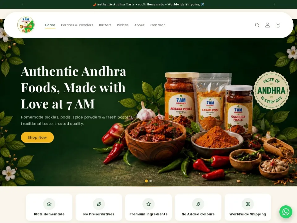 7 AM Food Products homepage