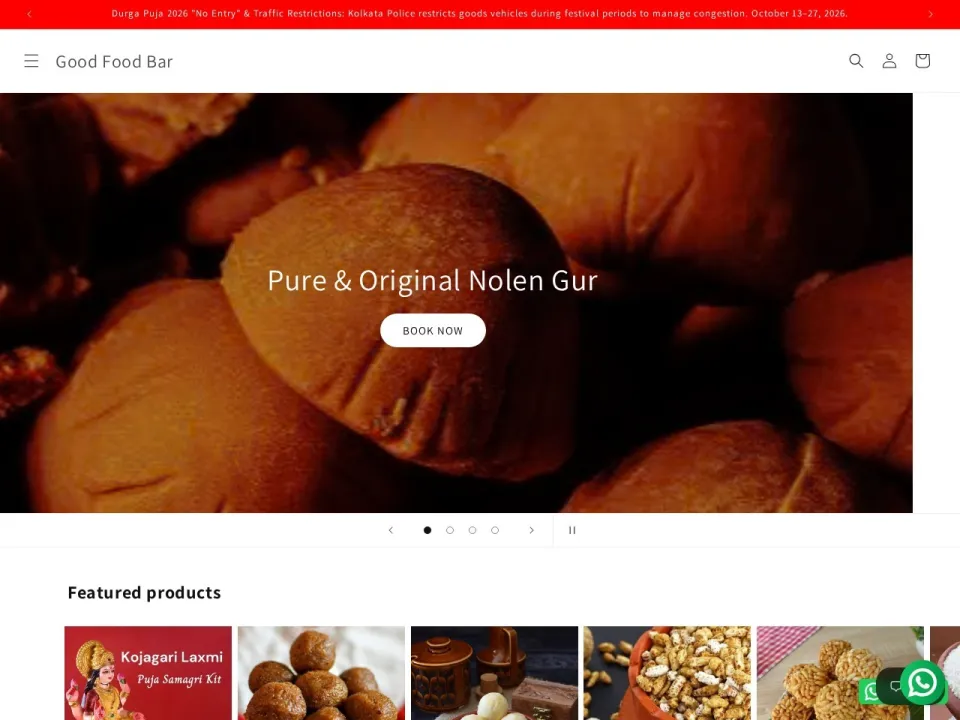 Good Food Bar homepage