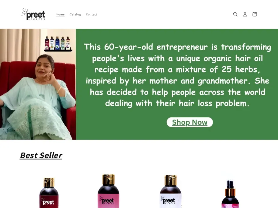 Preet Secrets homepage