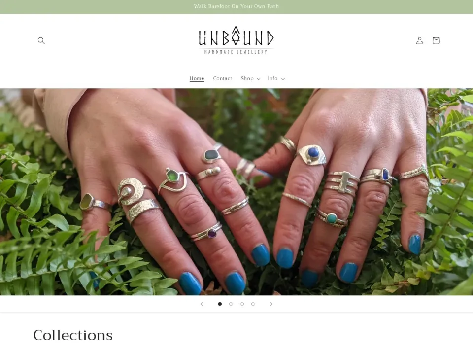 Unbound Jewellery homepage